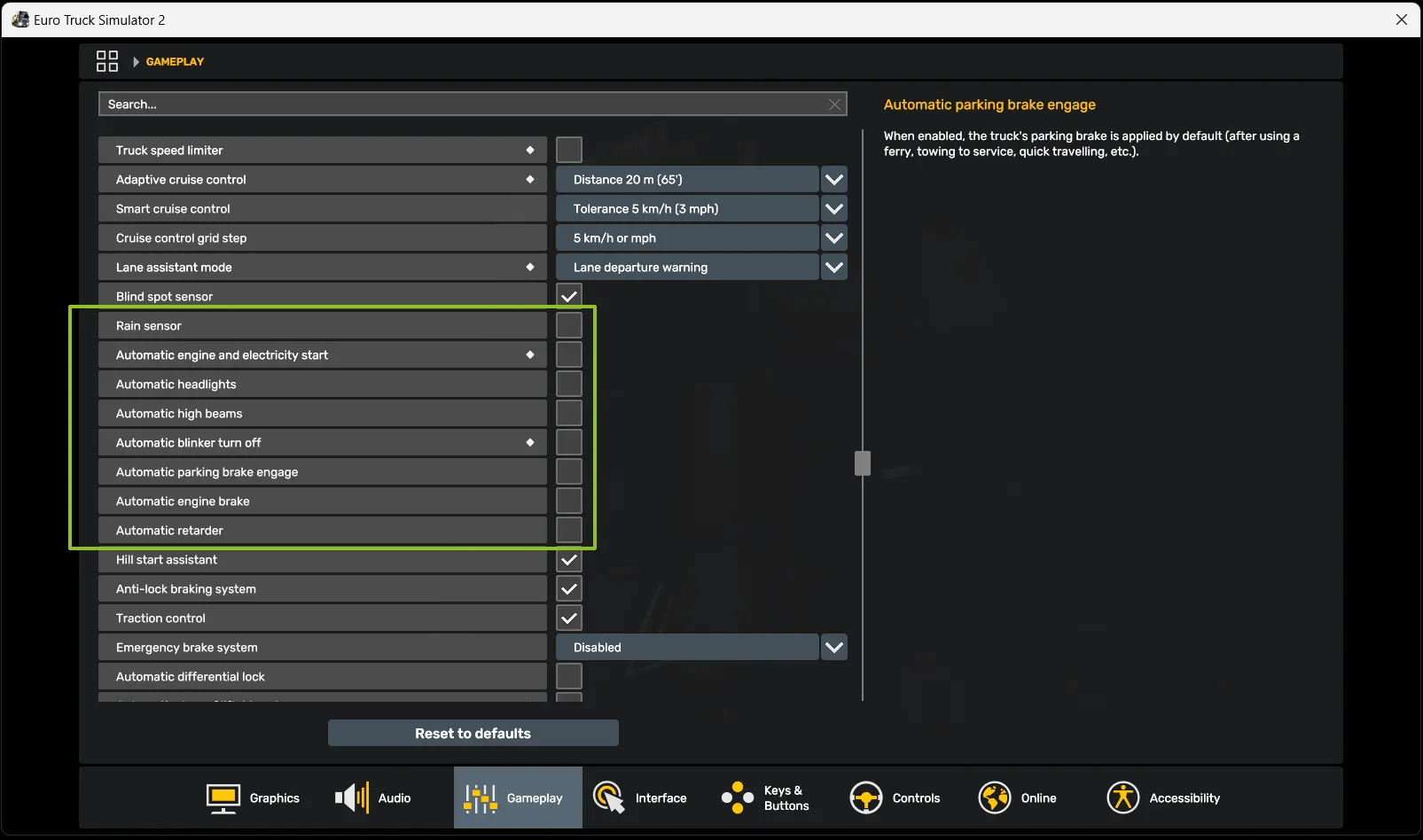 Gameplay Settings