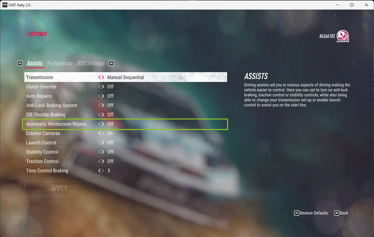 Game Settings