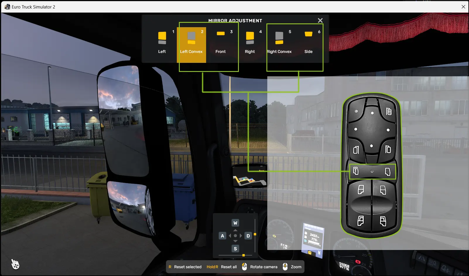 Auxiliary Mirror Button